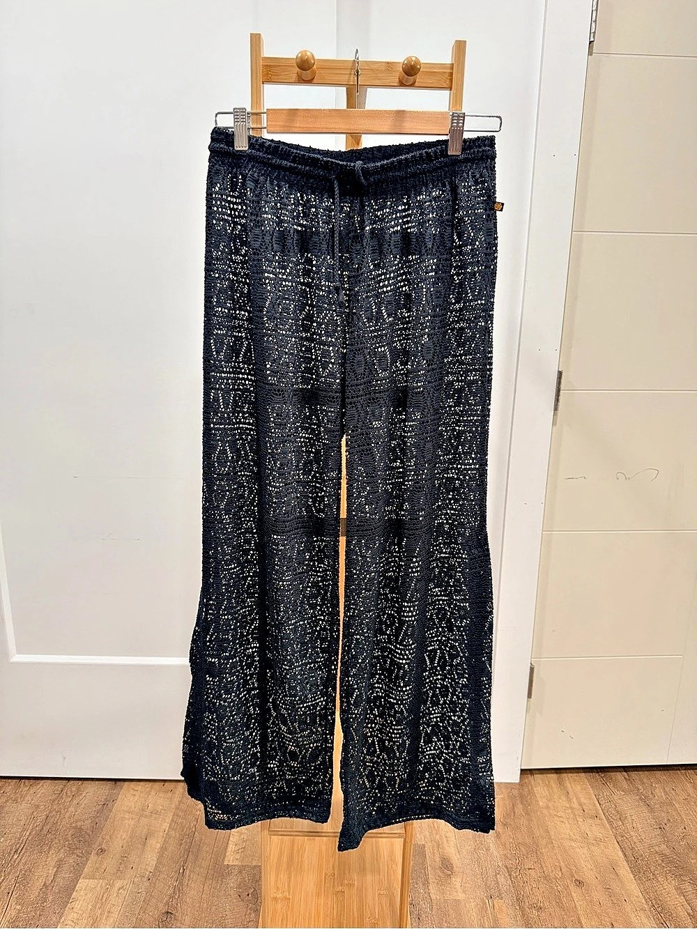 Black Wide Leg Lace Pants Like New